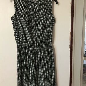 Merona Black and White Geometric Midi Dress